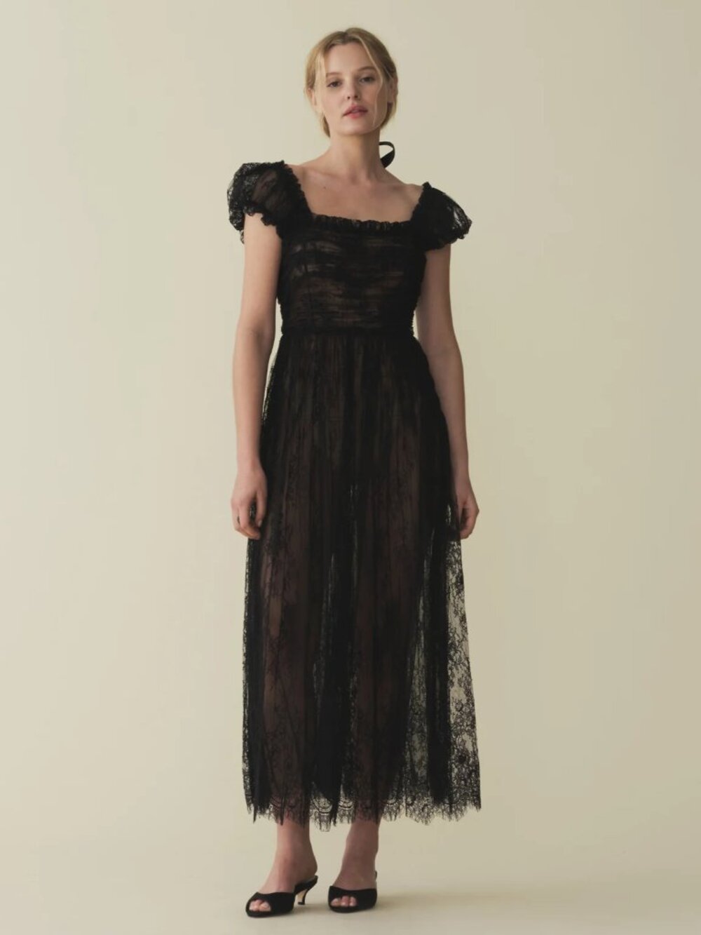 Dôen 'Pamelina' Lace maxi dress, black, S - Picture 3 of 9